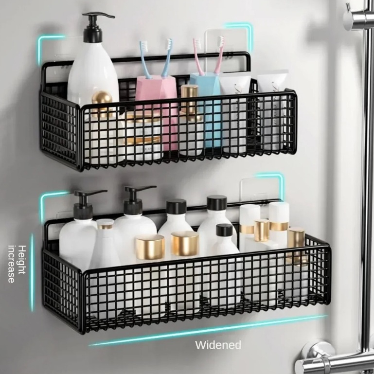 Rak Gantung Kamar Mandi Serbaguna Rak Dapur / Rak Keranjang Besi Tempel Dinding Besar