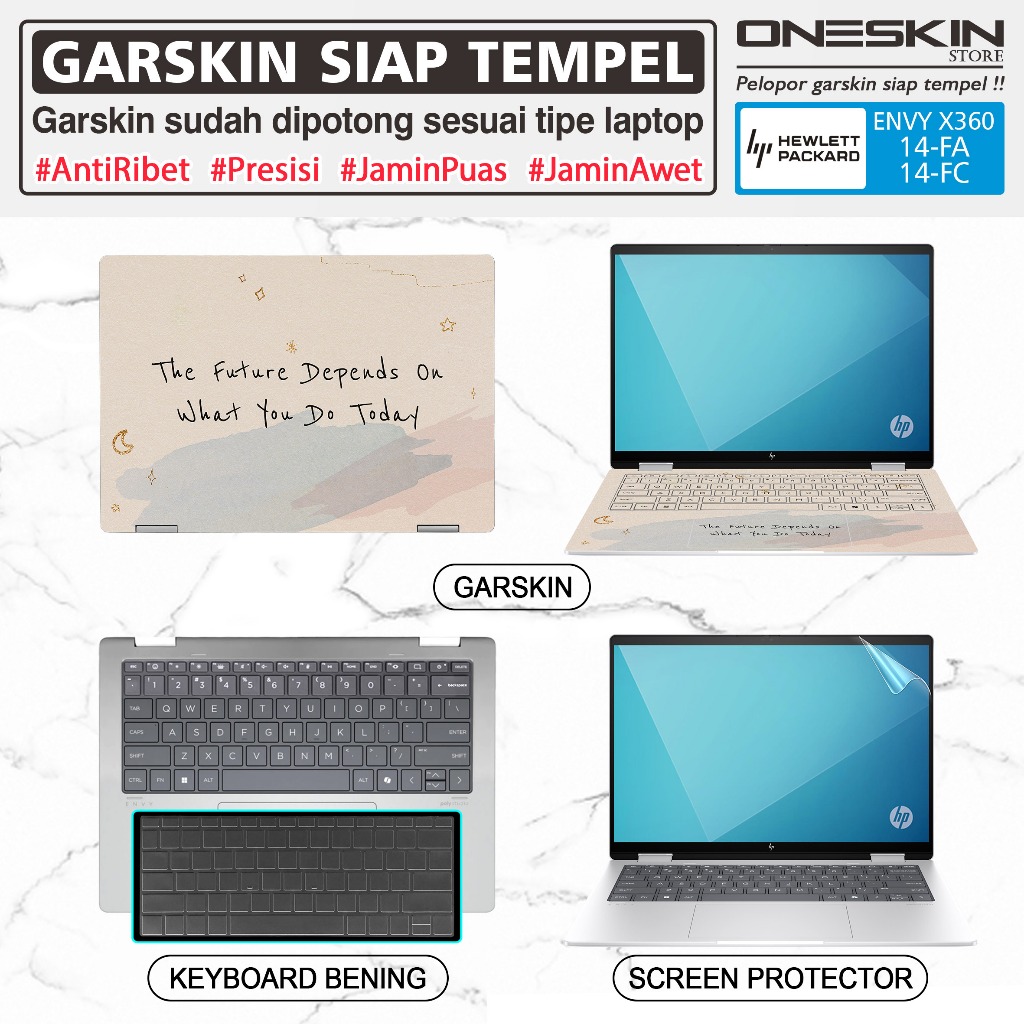 Garskin Sticker Laptop Pelindung Screen Keyboard Protector HP Envy x360 14-fc fc0555tu fc0666tu fc07