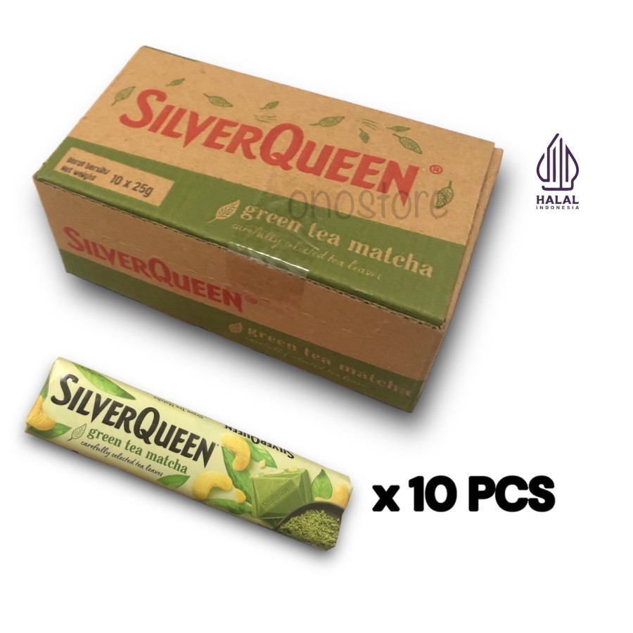 

Coklat Silverqueen Green Tea 25 gram 1 box isi 10 pcs MINI
