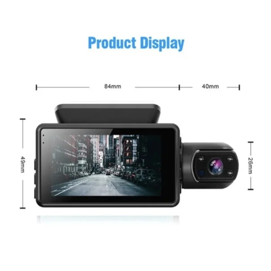 dashcam mobil wifi dual camera IPS 3inch dvr gps kamera mobil a68