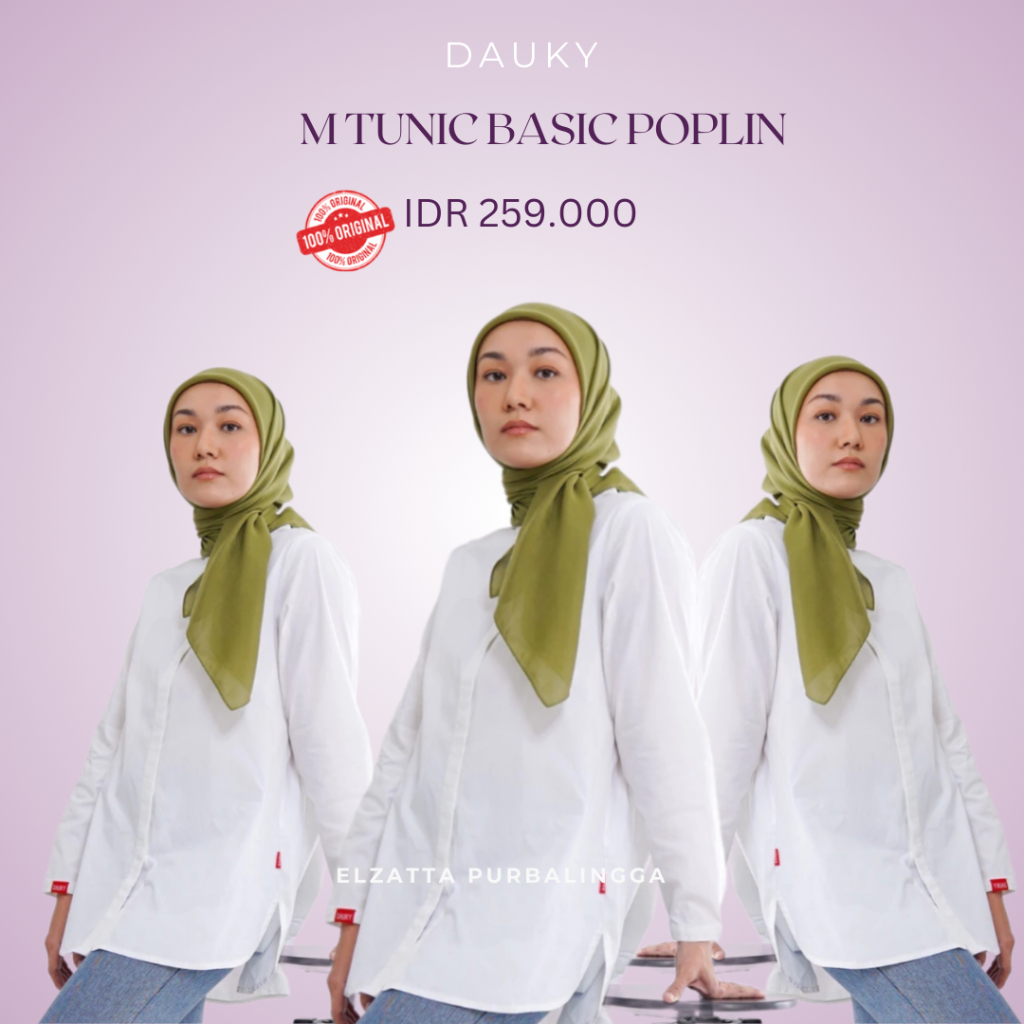Dauky M tunic basic poplin / M tunic dauky / Kemeja polos / Atasan wanita / Atasan basic