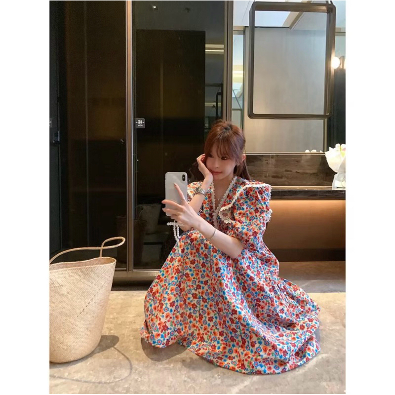 Dress korea style terbaru/ Midi Dress vintage