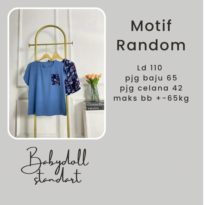 Babydoll dewasa celana pendek (RANDOM)//setelan rayon kekinian/piyama grosir