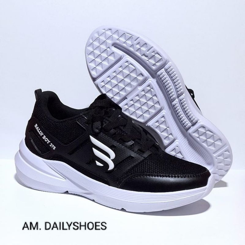 SEPATU SNEAKERS REALPICT TERBARU HITAM POLOS/ SEPATU OLAHRAGA /SEPATU CASUAL PRIA HITAM POLOS