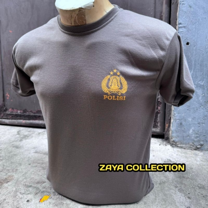 kaos polisi coklat pendek
