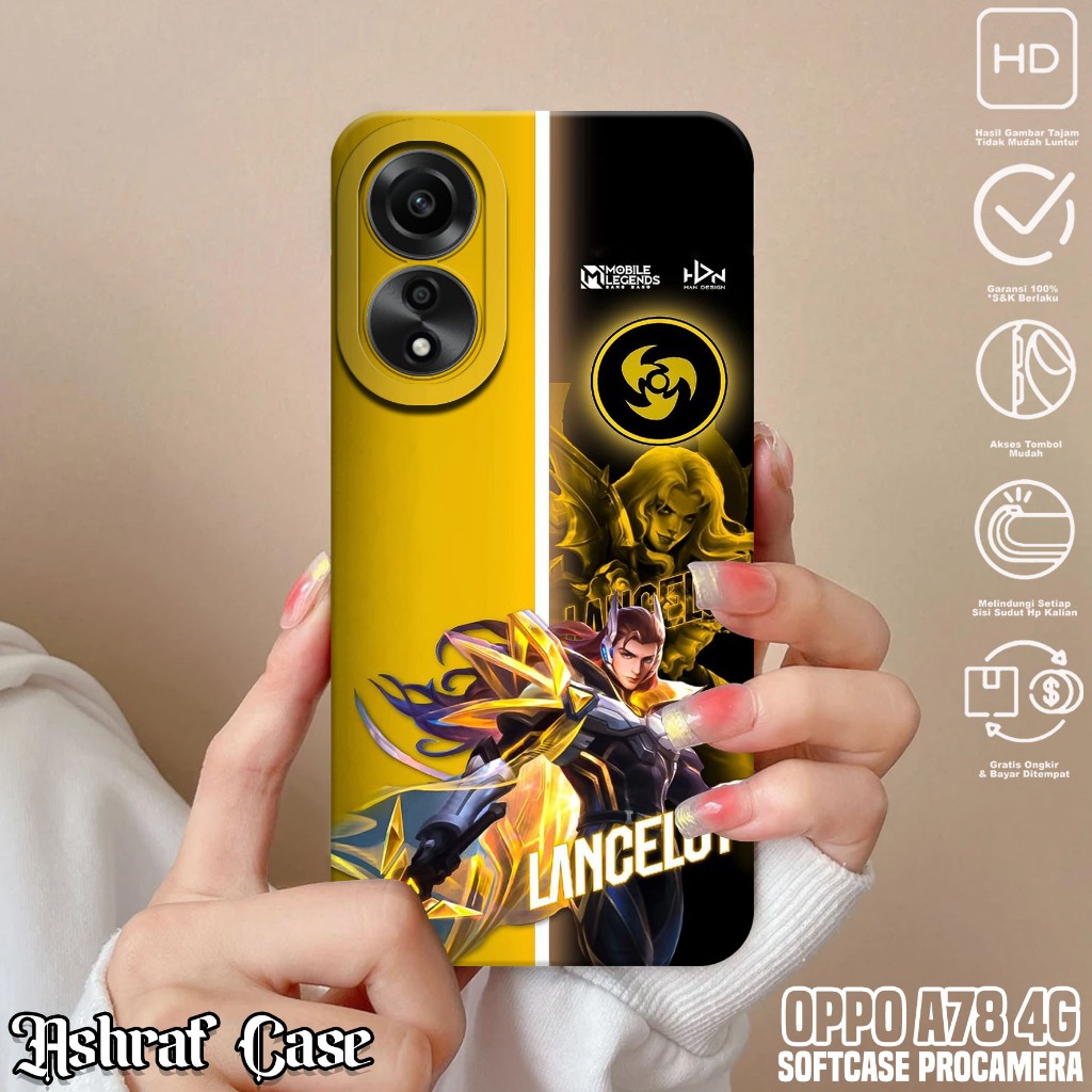 Case OPPO A78 4G - Casing Hp OPPO A78 4G Motif Hero MobileLegend - Softcase Hp OPPO A78 4G - Silikon