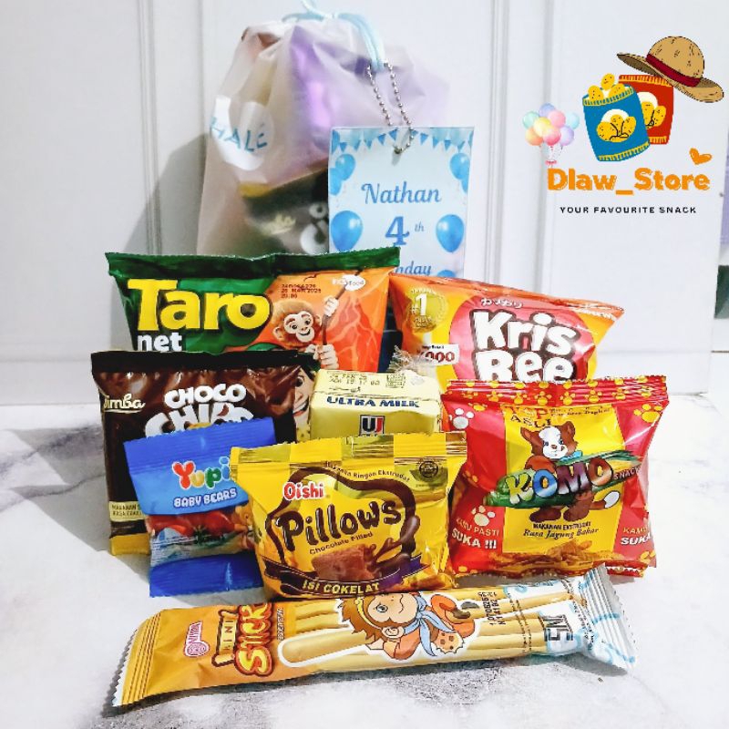 

Paket Snack Ulang Tahun Anak Hampers Ultah Goodybag Ultah Kemasan Pouch