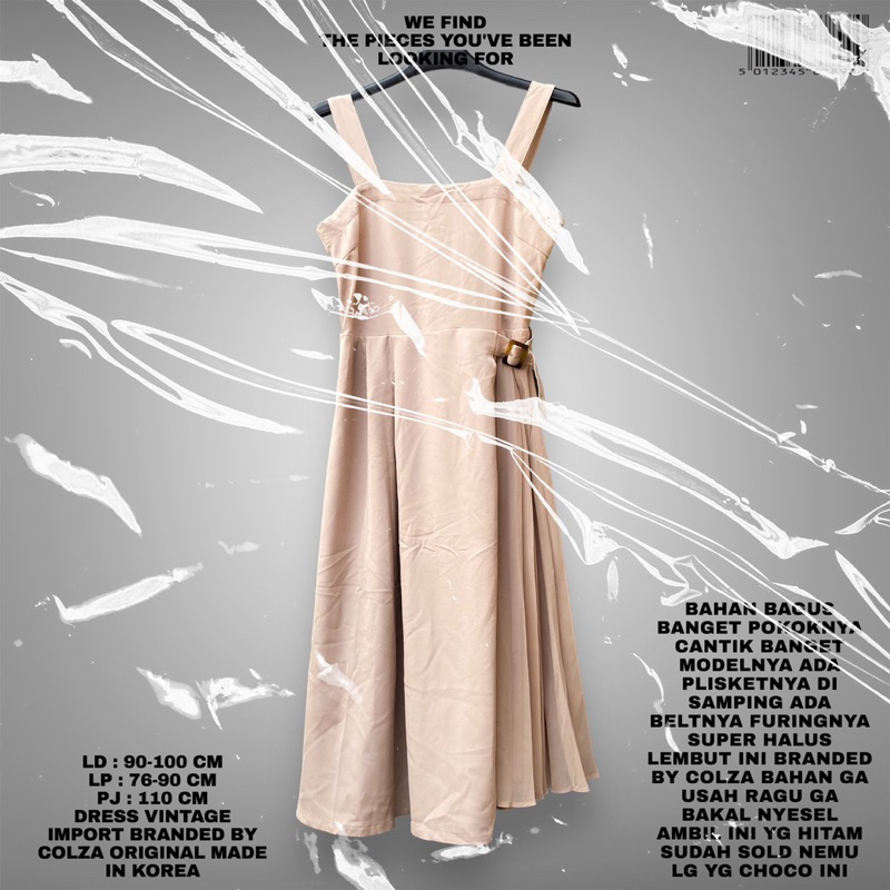 COLZA ORIGINAL/KOREAN DRESS/DRESS IMPORT PREMIUM/OVERALL DRESS CHOCO PLISKET MIDI DRESS/OL IMPORT KO