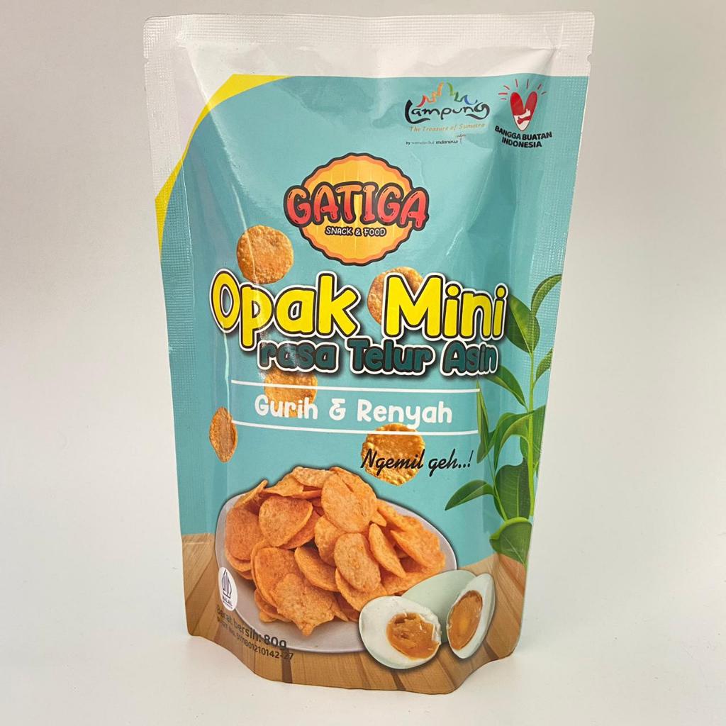 

Gatiga Opak Mini Rasa Telur Asin 80gram
