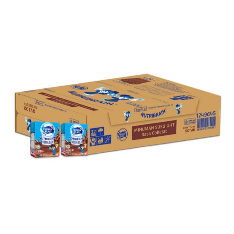 

Frisian Flag Nutribrain Omega 3 & 6 Susu Cair Cokelat 36 x 115 ml - Karton