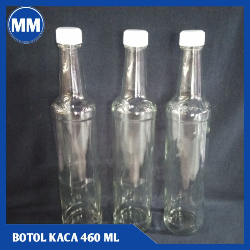 BOTOL KACA MARJAN 460 ML PAKAI TUTUP PLASTIK LUAR DALAM