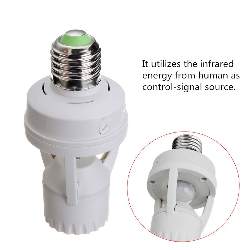 Fitting Lampu Otomatis Sensor Gerak Cahaya PIR Infrared Motion Sensor