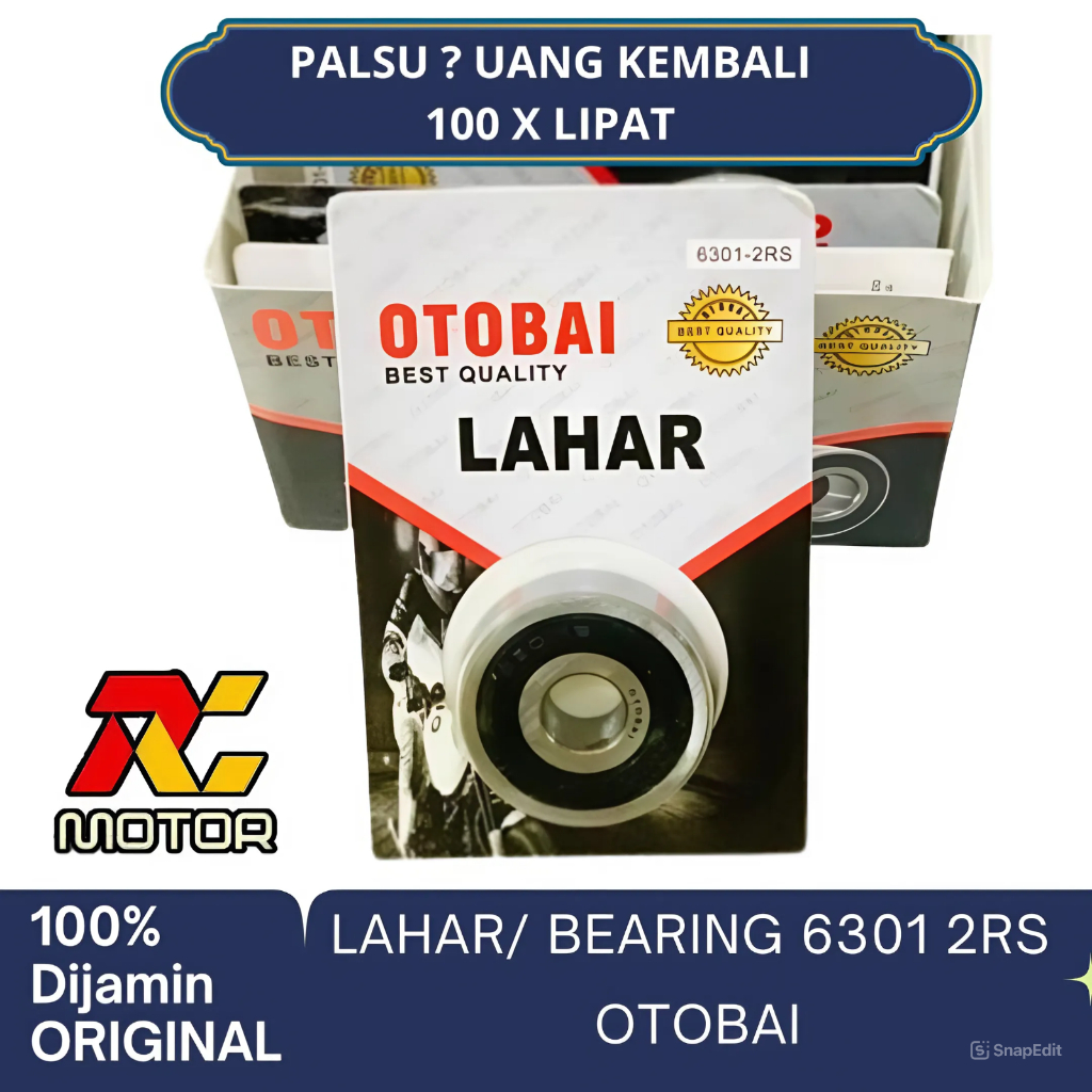 Bearing / Laher 6301 2RS Otobai Lahar Berkualitas 1 dus isi 10 PCS