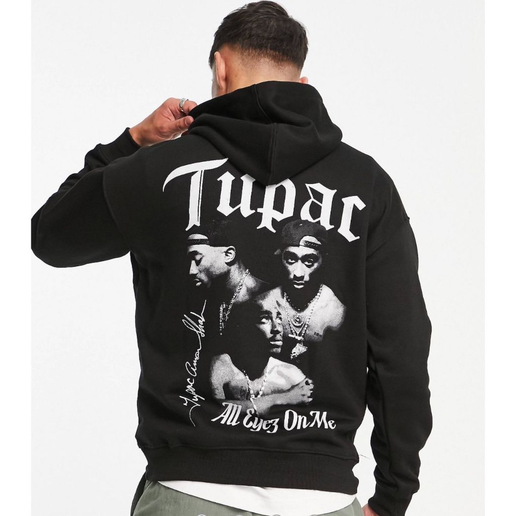 Jaket Hoddie Pria Wanita Hitam Full Variasi Print TUPAC