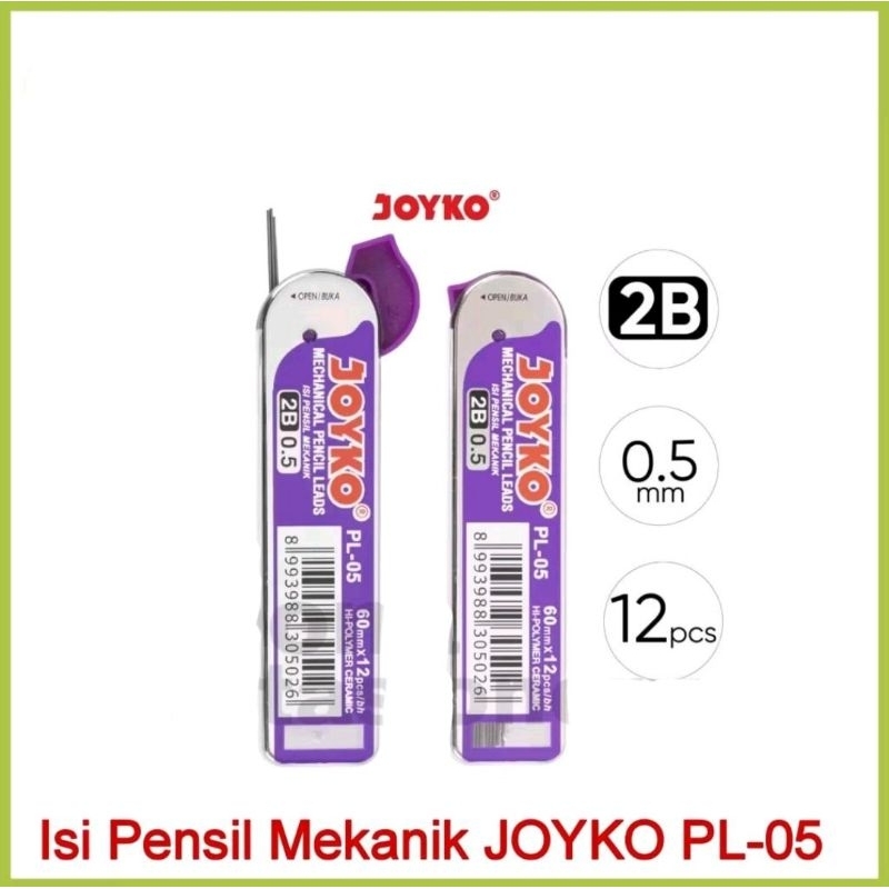 

( 1 TABUNG ) LEAD PENCIL 0.5 JOYKO / ISI PENCIL MEKANIK JOYKO PL-05 2B ( 0,5mm )