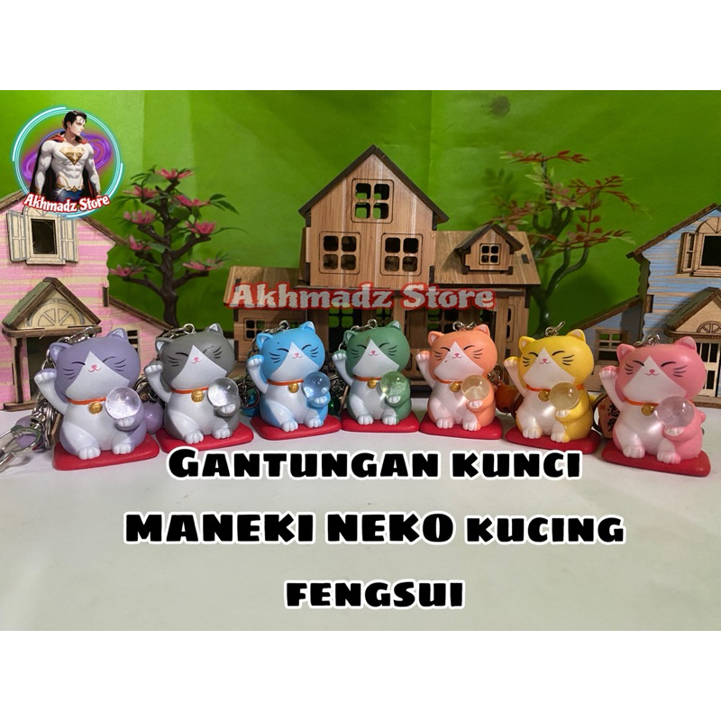 GANTUNGAN KUNCI Maneki Neko Kucing Feng Shui KEYCHAIN / GANTUNGAN KUNCI