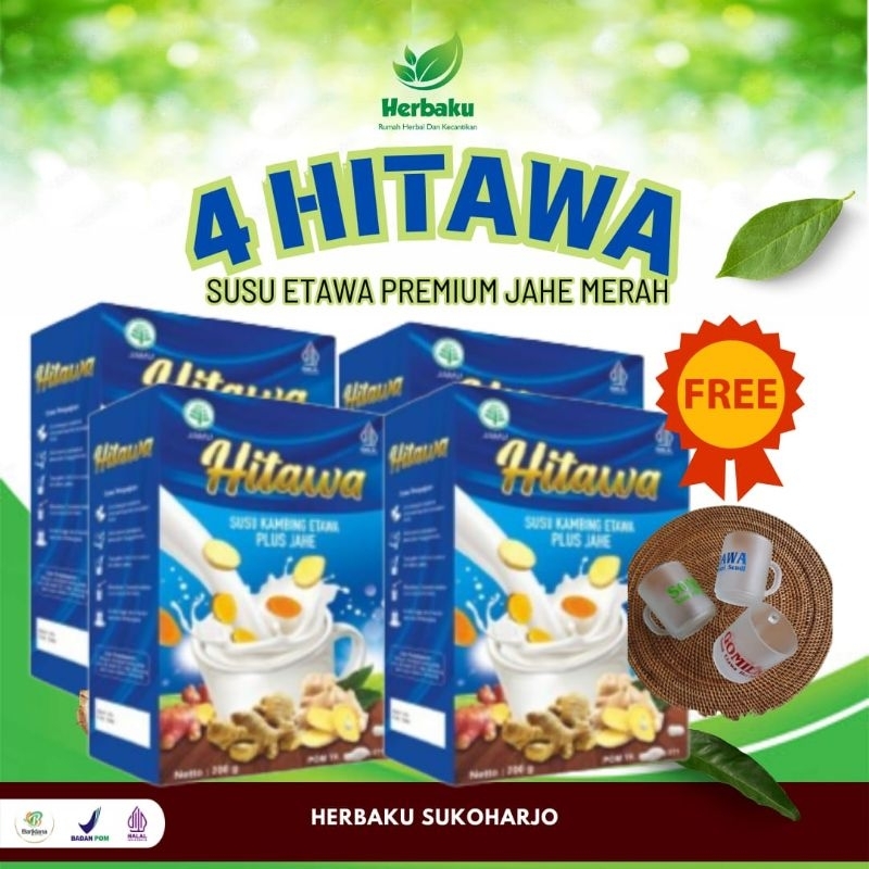 

4 Hitawa susu kambing etawa premium gratis gelas
