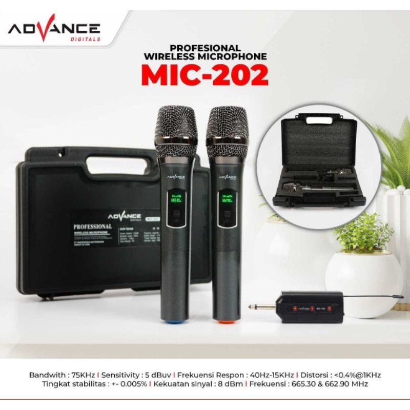 Mic Wireless ADVANCE MIC-202 Double/Mic Advance MIC 202