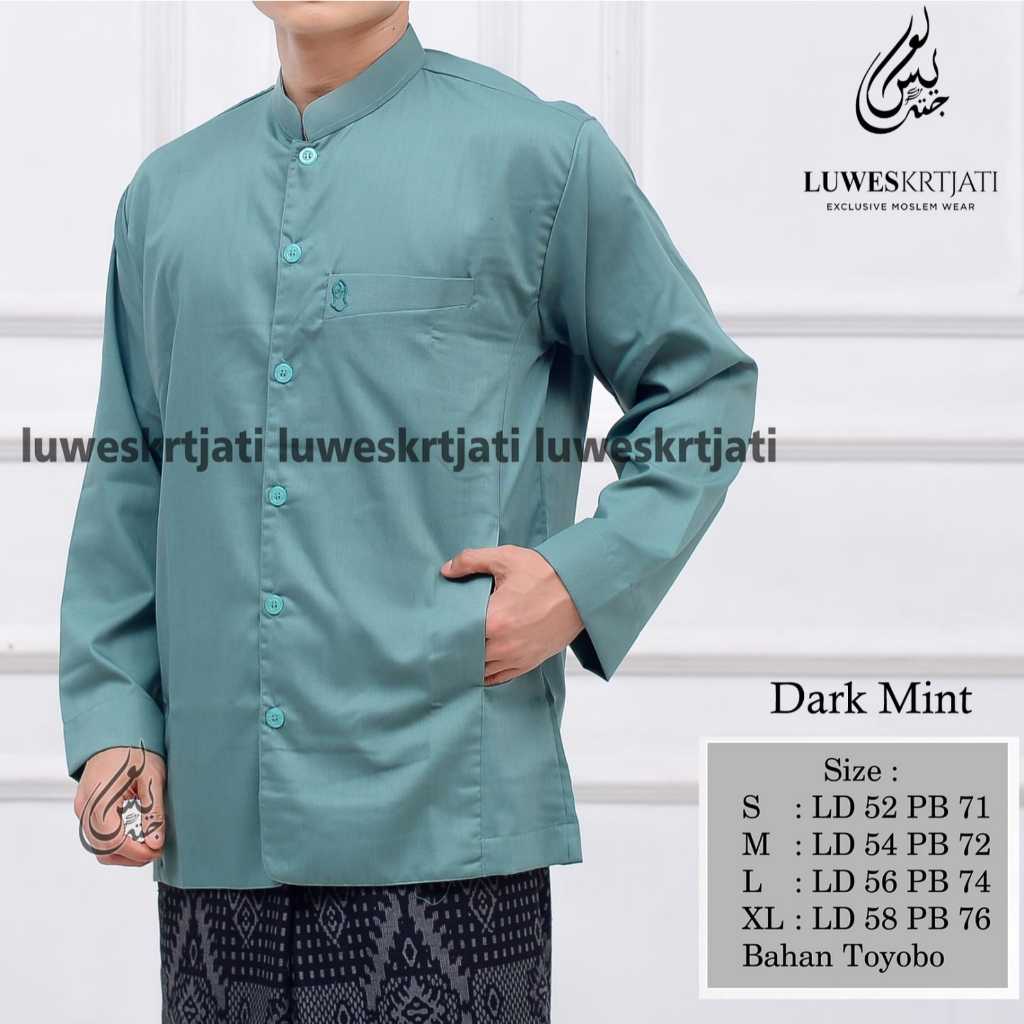 Baju Koko Mint Semi Jas Terompah / KOKO KOMBINASI/ KOKO AZZAHIR KOKO GUS AZMI