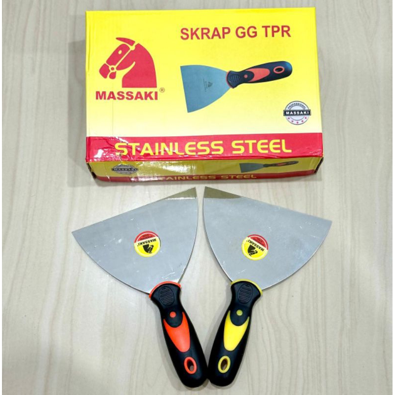 skrap kape gagang karet TPR MASSAKI 6 inchi (15cm) sekrap scrap plat stainless steel asli