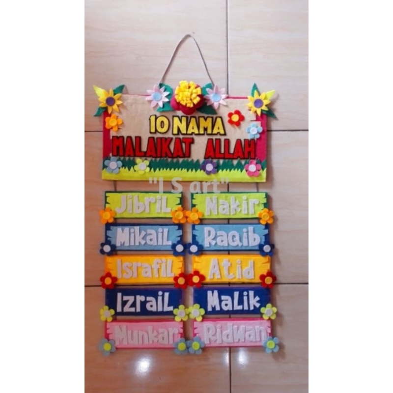 Hiasan Kelas Aesthetic/Nama"Malaikat/Hiasan dinding/Aksesoris/kerajinan kain flanel/Aksesoris/PAUD/T