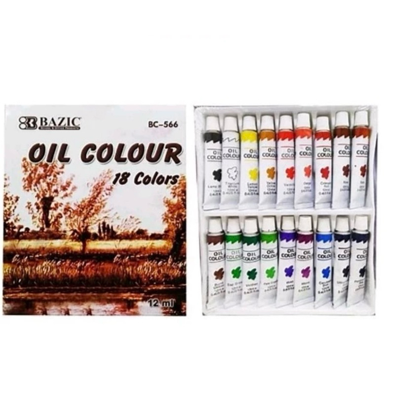 

CAT MINYAK/OIL COLORS 18 WARNA BZ-566 BAZIC