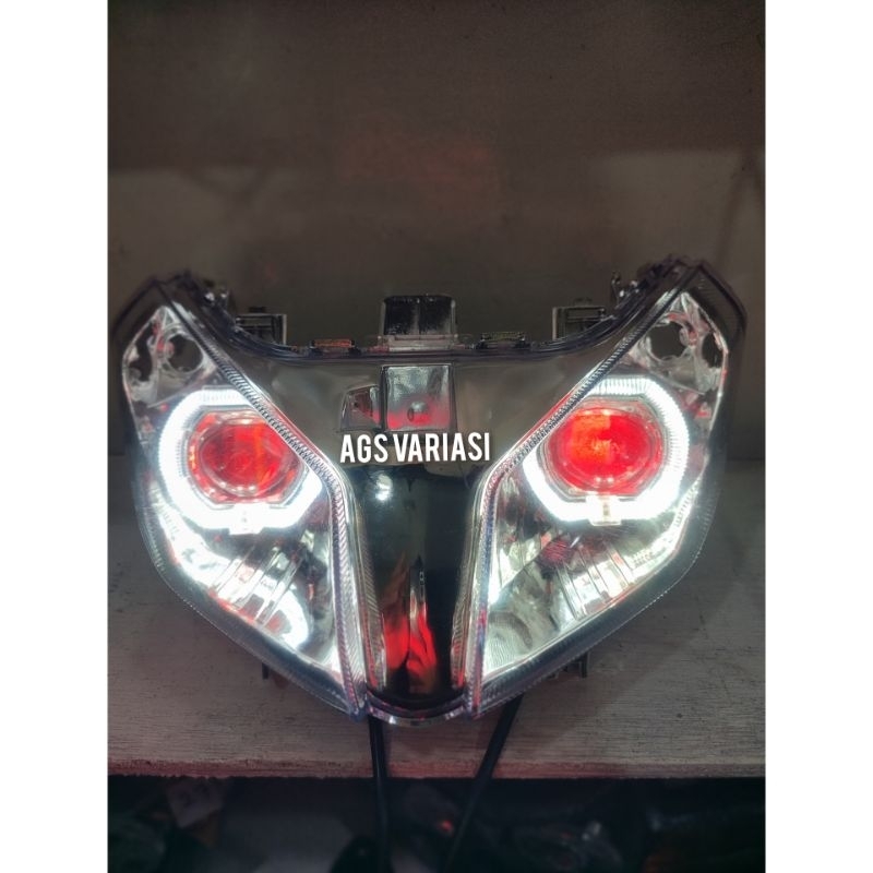 Reflektor lampu depan Vario Tecno110 karbu proji daymaker