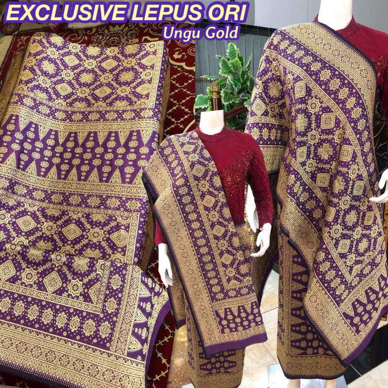 EXCLUSIVE Songket Lepus Ungu Magenta ORI/songket tenun asli palembang /ilham songket palembang