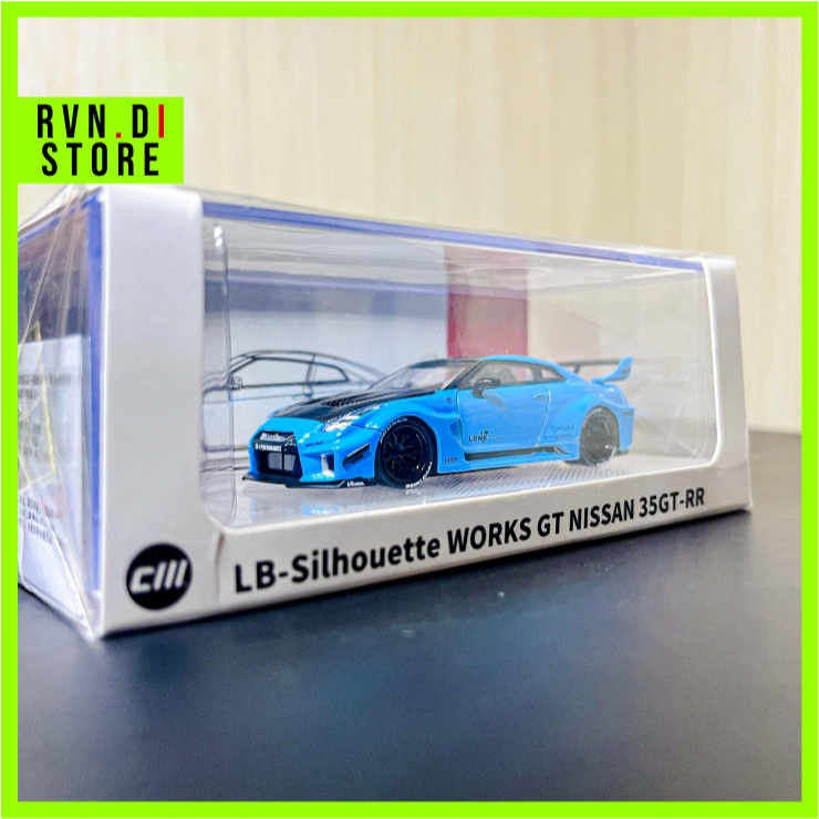 Nissan GTR R35 LB Silhouette 35GT-RR Liberty Walk LBWK Blue CM Model no Minigt