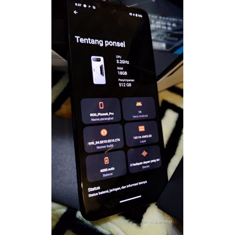 Asus Rog Phone 6 pro 18/512