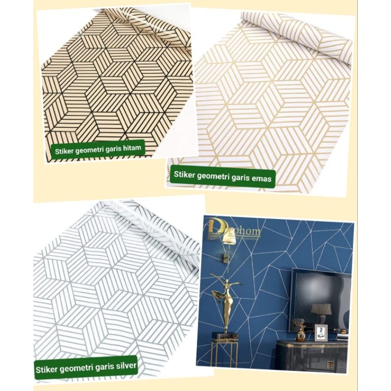Wallpaper Sticker Dinding Ruang Tamu Motif Geometris