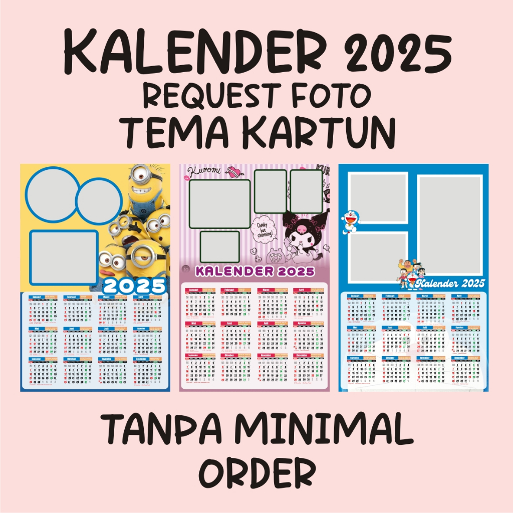 

( COD ) KALENDER DINDING 2025 CUSTOM FOTO UKURAN 32 x 48 CM KARAKTER SERI 2