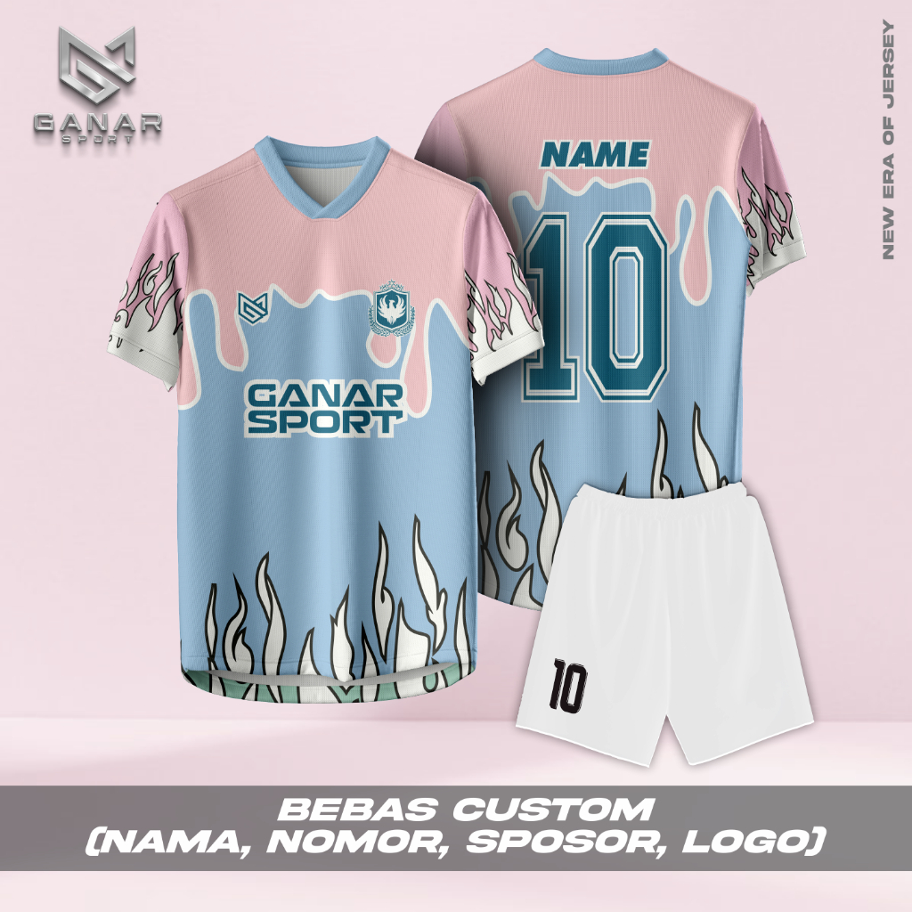 JERSEY CUSTOM FUTSAL SEPAKBOLA MOTIF BISA SATUAN SETELAN ATASAN FULL PRINTING DRYFIT