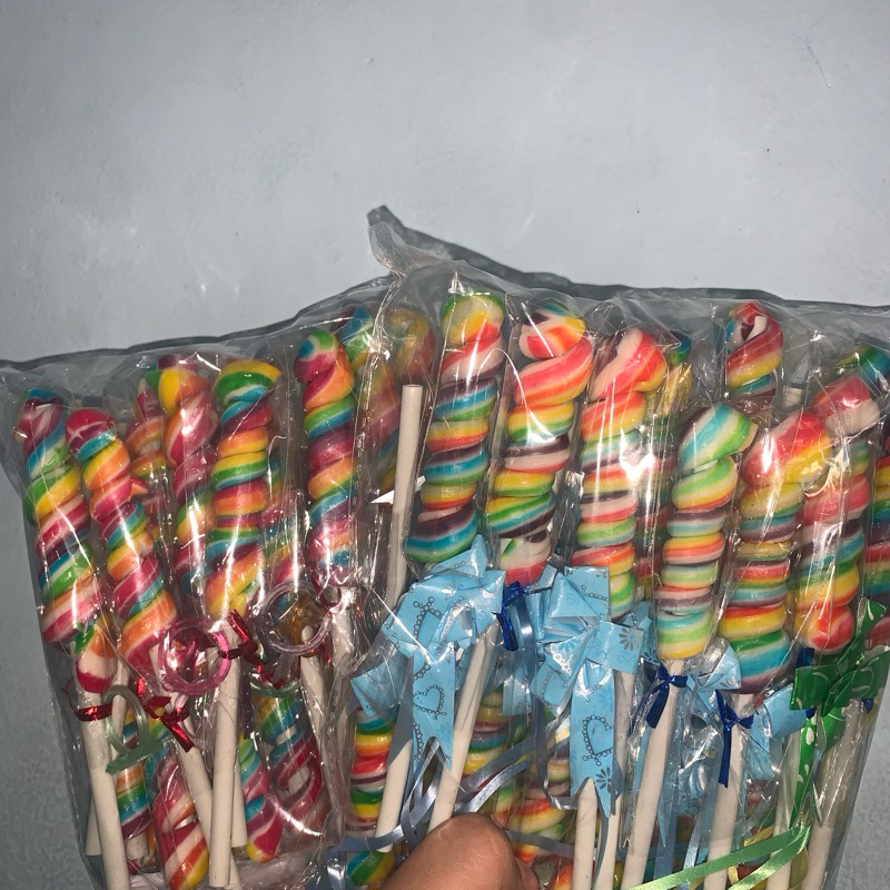 

permen lolipop bulat,love,ulir pita souvenir,kado 20 pcs