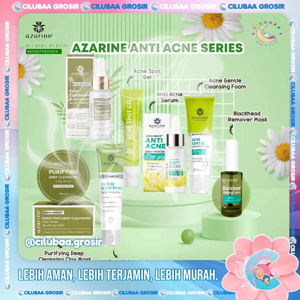 Azarine Anti Acne SERIES || Cleansing Foam 75ml || Acne Spot Gel 15gr || Anti Acne Serum 20ml