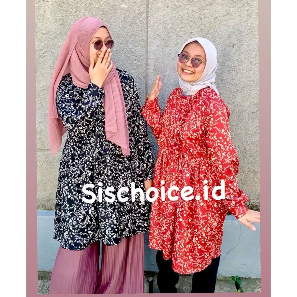 TUNIK FLOWER BUSUI OVERSIZE/ TUNIK MOTIF/TUNIK FLORAL/TUNIK BUSUI FRIENDLY