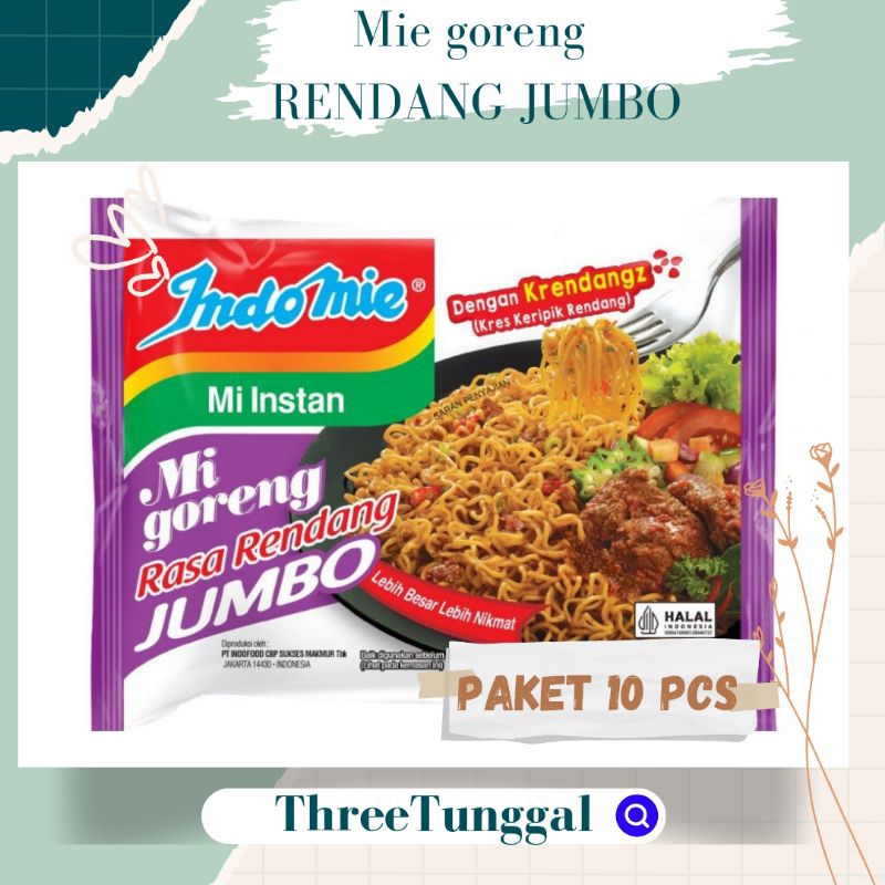 

indomie goreng JUMBO rasa rendang JUMBO ISI 10 PCS
