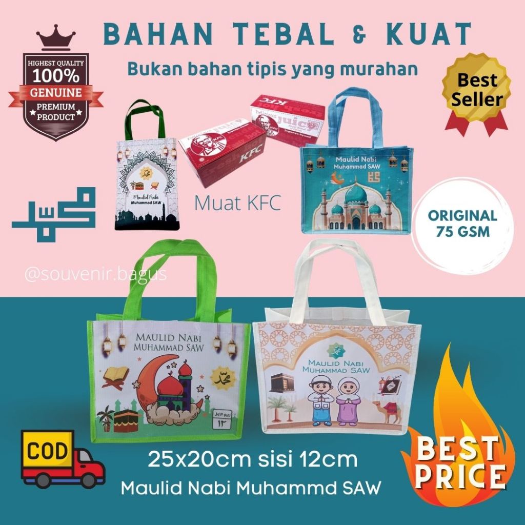 

Tas Souvenir Maulid Isra Miraj Nabi Muhammad SAW Goodie Bag Maulid Maulud isro miroj hari guru