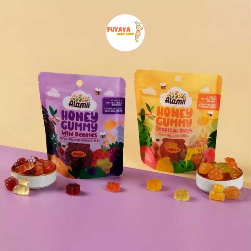 

Alamii Honey Gummy - 1 sachet (40g) Tropical Rush & Wild Berries / Makanan Camilan Anak Bayi / Permen Gummy Chewy Vitamin Bayi / Snack Ringan Buah-Buahan / Candy Fruits / Permen Buah