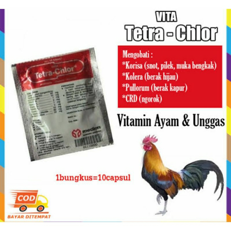 Tetra-Chlor Obat Ayam Burung Unggas Crd Snot Corisa Kolera