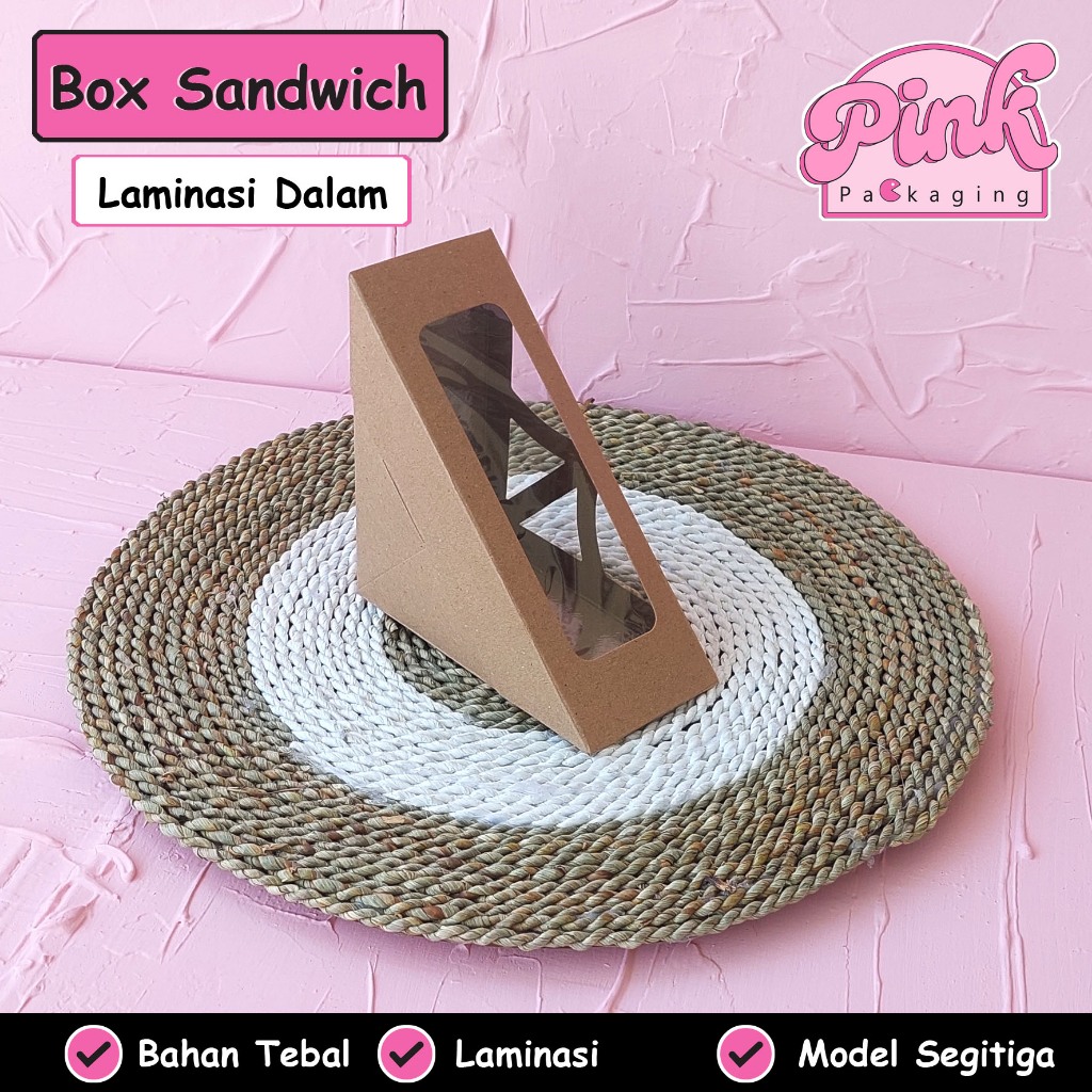

Box Sandwich Box Fruit Sando Kemasan kertas Sandwich Segitiga box Mika Sanwich Buah
