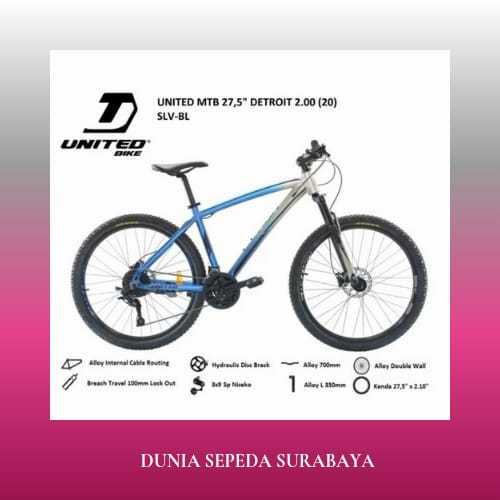 SEPEDA GUNUNG 27.5 INCH MTB UNITED DETROIT 2.0 2.00 27 SPEED HIDROLIK TERBAIK