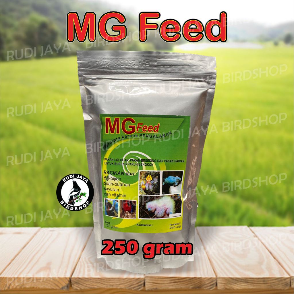 MGFEED MG FEED 250 GRAM BUBUR PAKAN MAKANAN LOLOHAN ANAK PIYIK BURUNG PARUH BENGKOK NURI KAKATUA