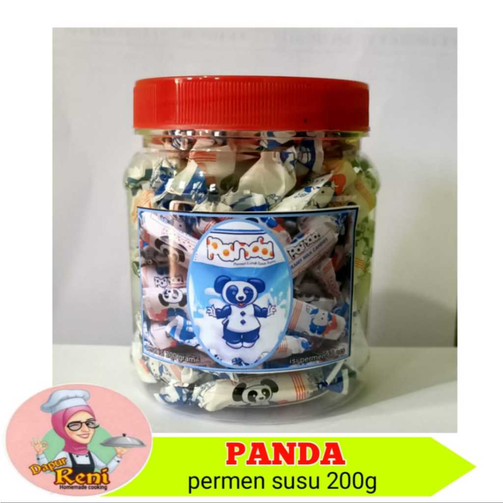 

Permen susu merk panda kemasan toples 200 gram