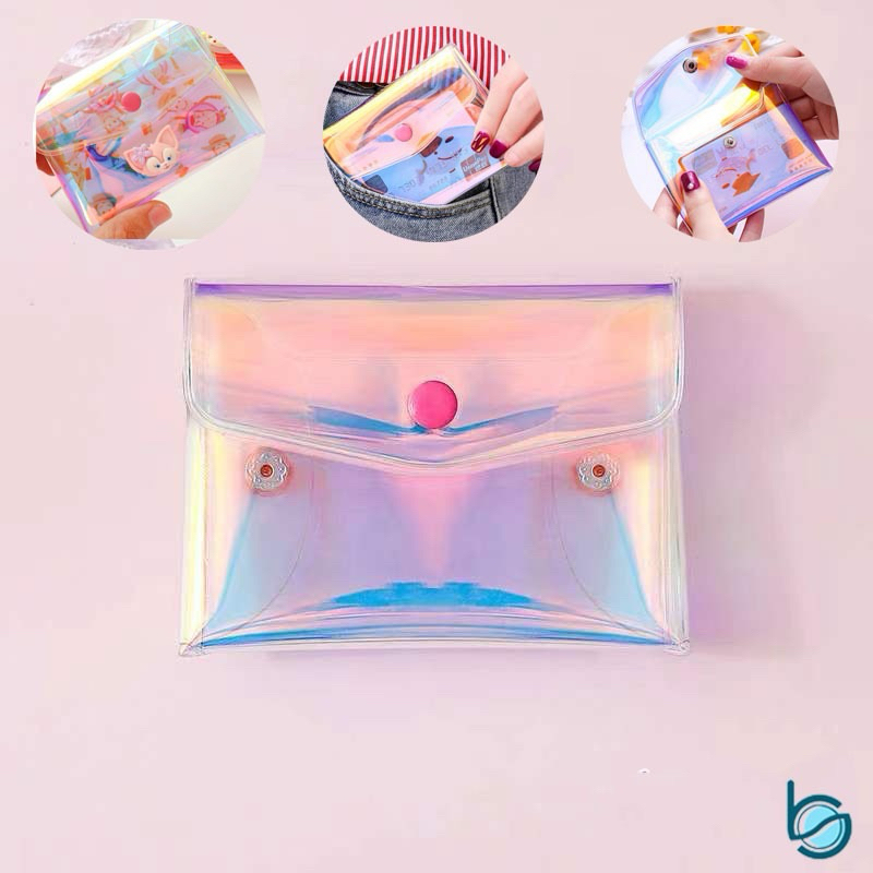 Dompet PVC Transparant Hologram Aesthetic/Tas Dompet Kecil Mini Cosmetic pouch