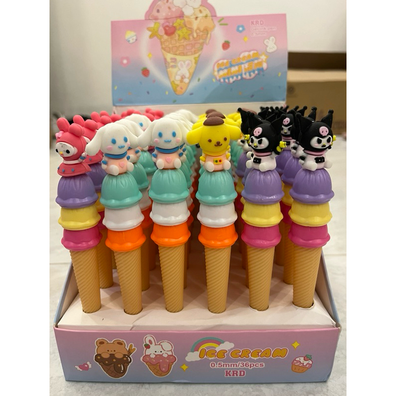 

Pulpen Ice Cream Sanrio Lucu 3D Gel Ink Pen