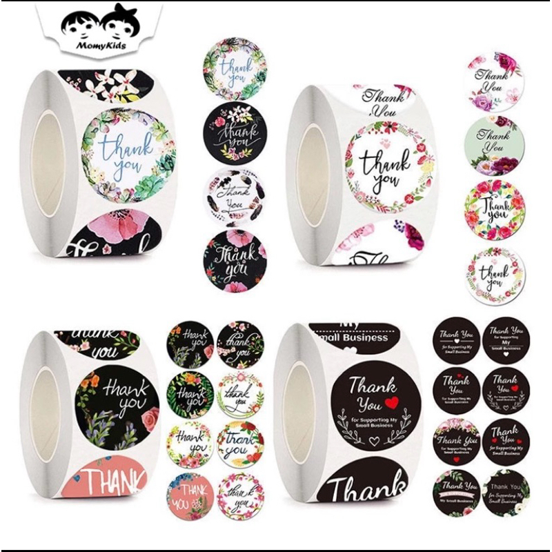

SB-Stiker Thank You / 1 Roll Stiker Thank You / Isi 500 pcs mempercantik packaging