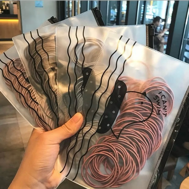 Ikat Rambut Karet Polos Elastis Gaya Korea Wanita / Karet Rambut / Karet Gelang Kucir isi 100pcs