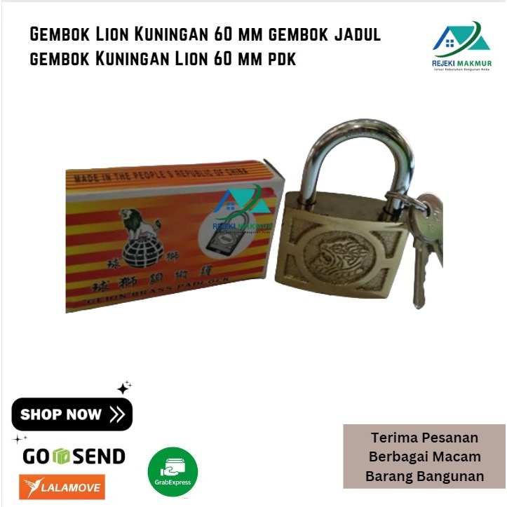Gembok Lion Kuningan 60 mm gembok jadul gembok Kuningan Lion 60 mm pdk
