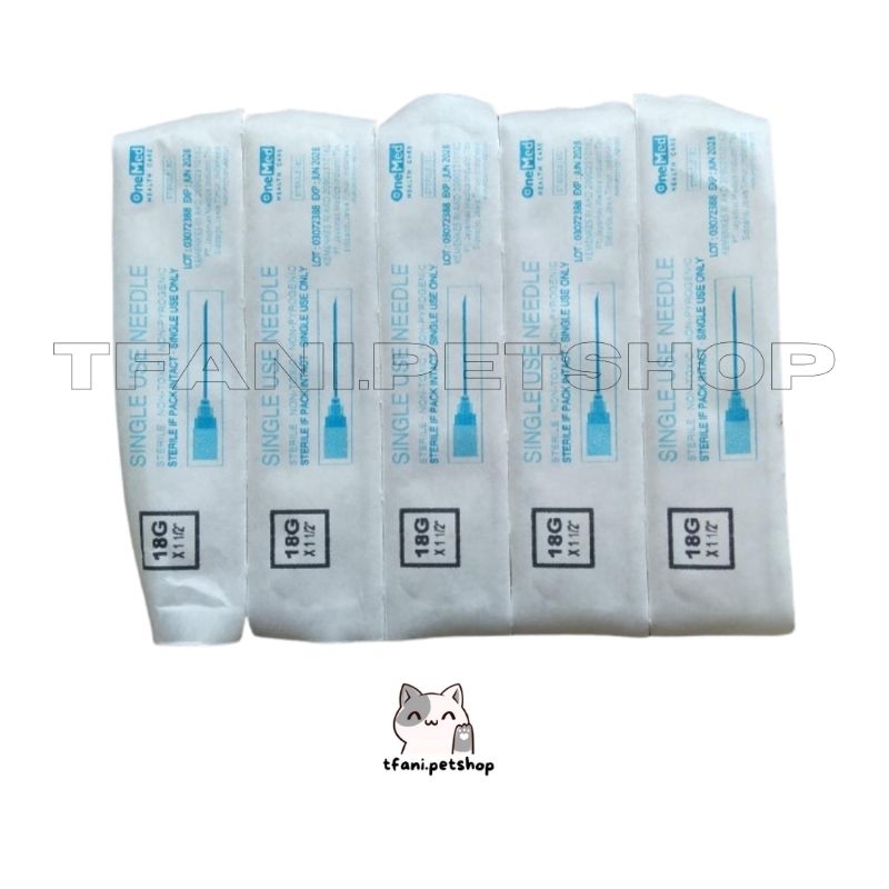TFANI.PETSHOP *Needle/ jarum 18G (harga 5 jarum)*